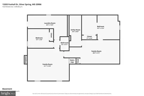 Floorplan - 13203 Foxhall Dr, Silver Spring, MD 20906 photo 1 of 4