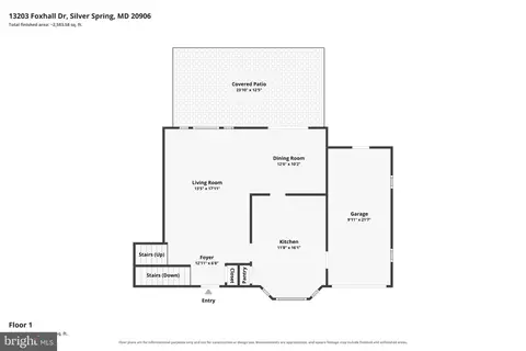 Floorplan - 13203 Foxhall Dr, Silver Spring, MD 20906 photo 3 of 4