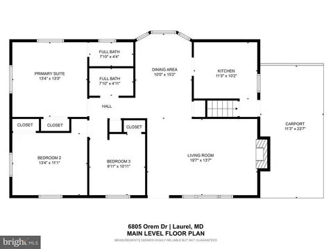 Floorplan - 6805 Orem Dr, Laurel, MD 20707 photo 1 of 3
