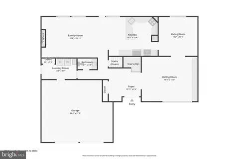 Floorplan - 403 Downs Dr, Cherry Hill, NJ 08003 photo 2 of 3