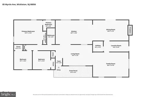 Floorplan - 85 Myrtle Ave, Mickleton, NJ 08056 photo 1 of 1