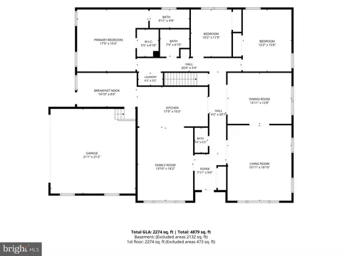 Floorplan - 17 Brophy Dr, Ewing, NJ 08638 photo 1 of 3