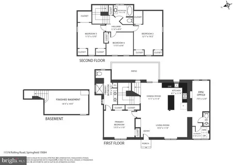 Floorplan - 115 N Rolling Rd, Springfield, PA 19064 photo 1 of 1