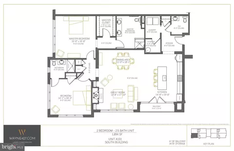 Floorplan - 427 E Lancaster Ave #1101, Wayne, PA 19087 photo 1 of 1