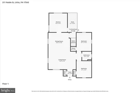 Floorplan - 211 Noble St, Lititz, PA 17543 photo 1 of 1