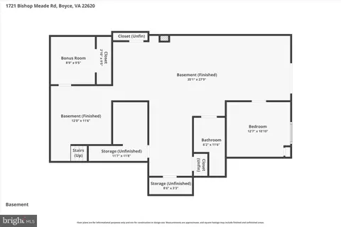 Floorplan - 1721 Bishop Meade Rd, Boyce, VA 22620 photo 2 of 3