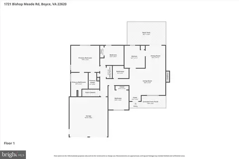 Floorplan - 1721 Bishop Meade Rd, Boyce, VA 22620 photo 1 of 3