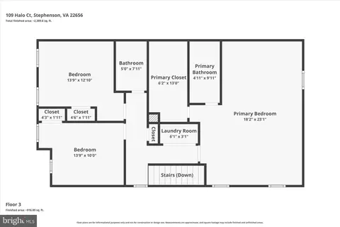 Floorplan - 109 Halo Ct, Stephenson, VA 22656 photo 3 of 4