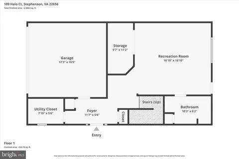 Floorplan - 109 Halo Ct, Stephenson, VA 22656 photo 1 of 4
