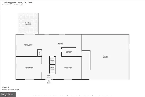 Floorplan - 1100 Logger Dr, Gore, VA 22637 photo 3 of 4