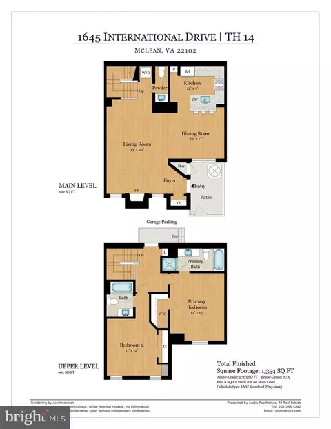 Floorplan - 1645 International Dr #TH14, Mclean, VA 22102 photo 1 of 1