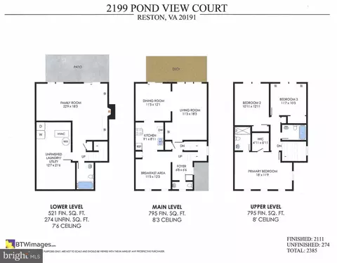 Floorplan - 2199 Pond View Ct, Reston, VA 20191 photo 1 of 1