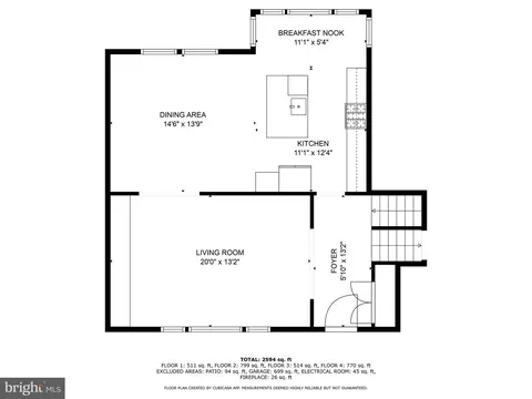 Floorplan - 1848 Foxstone Dr, Vienna, VA 22182 photo 1 of 5