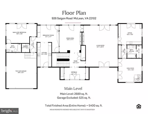 Floorplan - 926 Saigon Rd, Mclean, VA 22102 photo 1 of 3
