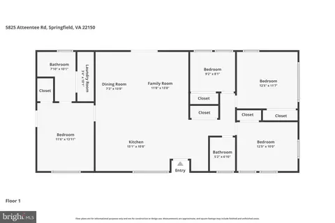 Floorplan - 5825 Atteentee Rd, Springfield, VA 22150 photo 1 of 1