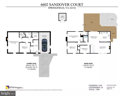 Floorplan - 6602 Sandover Ct, Springfield, VA 22152 photo 1 of 4