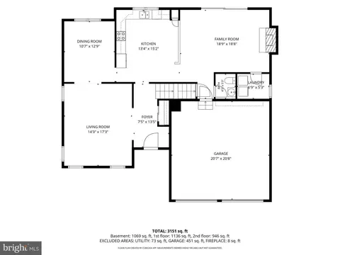 Floorplan - 8523 Hooes Rd, Springfield, VA 22153 photo 1 of 3