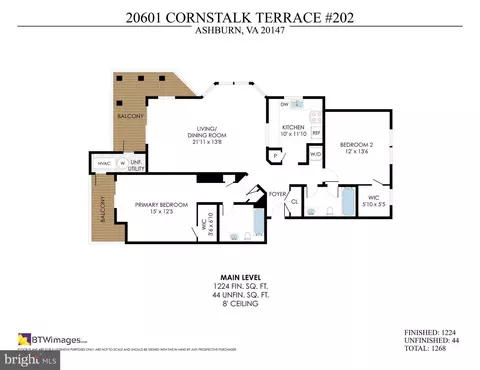 Floorplan - 20601 Cornstalk Ter #202, Ashburn, VA 20147 photo 2 of 2