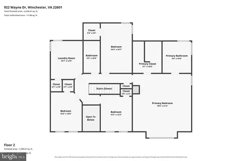 Floorplan - 922 Wayne Dr, Winchester, VA 22601 photo 2 of 4