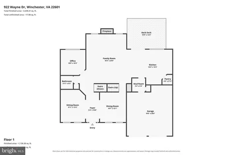 Floorplan - 922 Wayne Dr, Winchester, VA 22601 photo 1 of 4