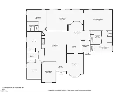 Floorplan - 2751 Burning Tree Ln, Suffolk, VA 23435 photo 1 of 1