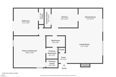 Floorplan - 14 Silk Tree Pl, Hampton, VA 23666 photo 1 of 1