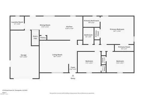 Floorplan - 2716 Brook Stone Dr, Chesapeake, VA 23321 photo 2 of 3