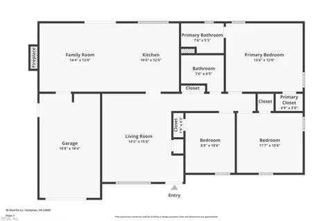 Floorplan - 46 Manilla Ln, Hampton, VA 23669 photo 1 of 1