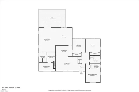 Floorplan - 66 Cline Dr, Hampton, VA 23666 photo 1 of 1