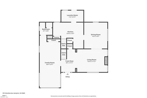 Floorplan - 159 Columbia Ave, Hampton, VA 23669 photo 2 of 3