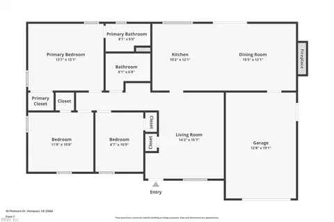 Floorplan - 45 Philmont Dr, Hampton, VA 23666 photo 1 of 1