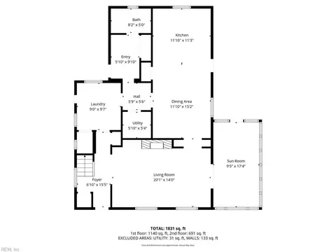 Floorplan - 142 Algonquin Rd, Hampton, VA 23661 photo 1 of 3