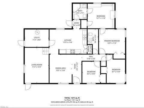 Floorplan - 232 Martha Lee Dr, Hampton, VA 23666 photo 1 of 1