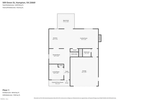 Floorplan - 509 Owens St, Hampton, VA 23669 photo 2 of 3