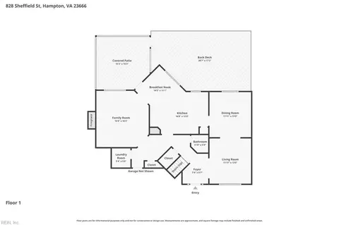 Floorplan - 828 Sheffield St, Hampton, VA 23666 photo 1 of 2