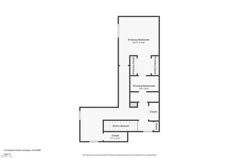 Floorplan - 91 Madison Chse Chase, Hampton, VA 23666 photo 2 of 2