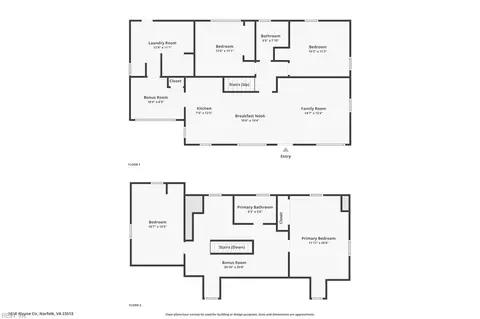 Floorplan - 3818 Wayne Cir, Norfolk, VA 23513 photo 3 of 3