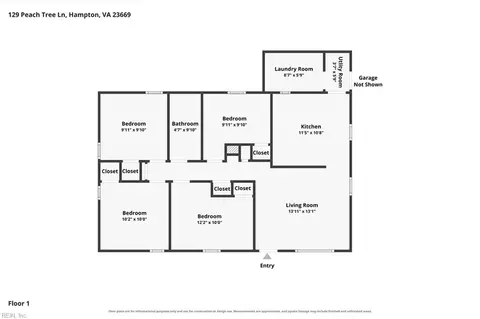 Floorplan - 129 Peachtree Ln, Hampton, VA 23669 photo 1 of 1