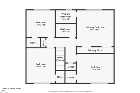 Floorplan - 1 Garrett Dr, Hampton, VA 23669 photo 2 of 2