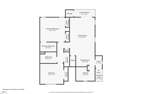 Floorplan - 3520 Sugar Run Rn Run, Chesapeake, VA 23321 photo 1 of 1