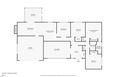 Floorplan - 105 Kove Dr, Hampton, VA 23669 photo 1 of 1