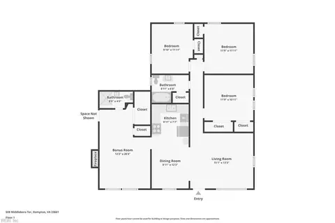 Floorplan - 508 Middleboro Ter, Hampton, VA 23661 photo 1 of 1