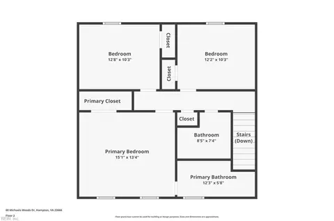 Floorplan - 68 Michaels Woods Dr, Hampton, VA 23666 photo 2 of 2