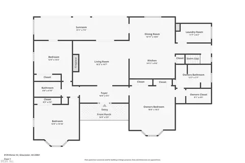 Floorplan - 8139 Manor Dr, Gloucester, VA 23061 photo 1 of 3