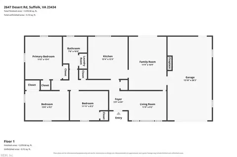 Floorplan - 2647 Desert Rd, Suffolk, VA 23434 photo 1 of 1