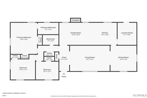 Floorplan - 11930 Duckbill Dr, Midlothian, VA 23113 photo 1 of 1