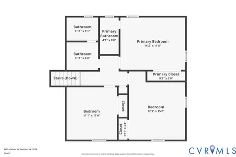 Floorplan - 8425 Michael Rd, Henrico, VA 23229 photo 2 of 4