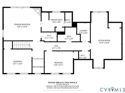 Floorplan - 2967 Willow Trace Ln, Sandy Hook, VA 23153 photo 3 of 4