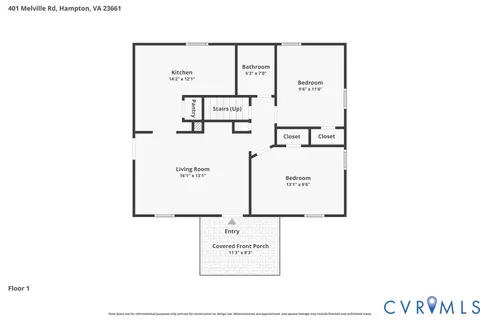 Floorplan - 401 Melville Rd, Hampton, VA 23661 photo 1 of 2