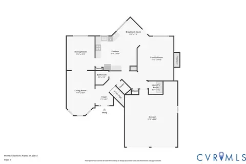 Floorplan - 6924 Lakeside Dr, Hayes, VA 23072 photo 1 of 3
